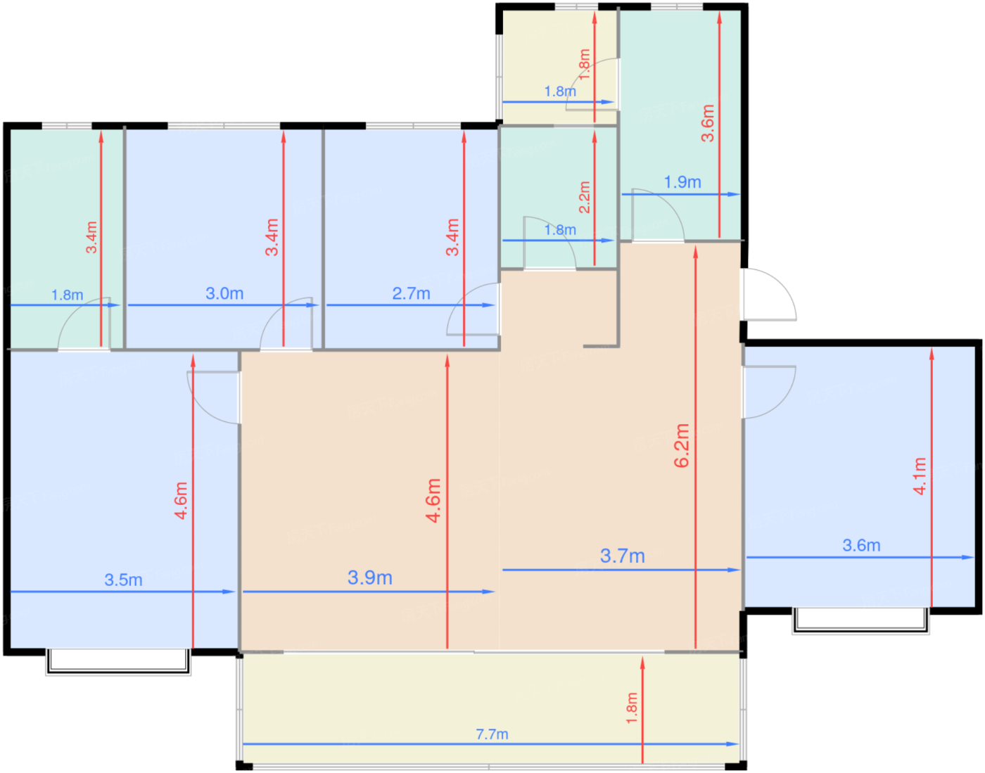 C1 户型 142㎡ 四室两厅两卫