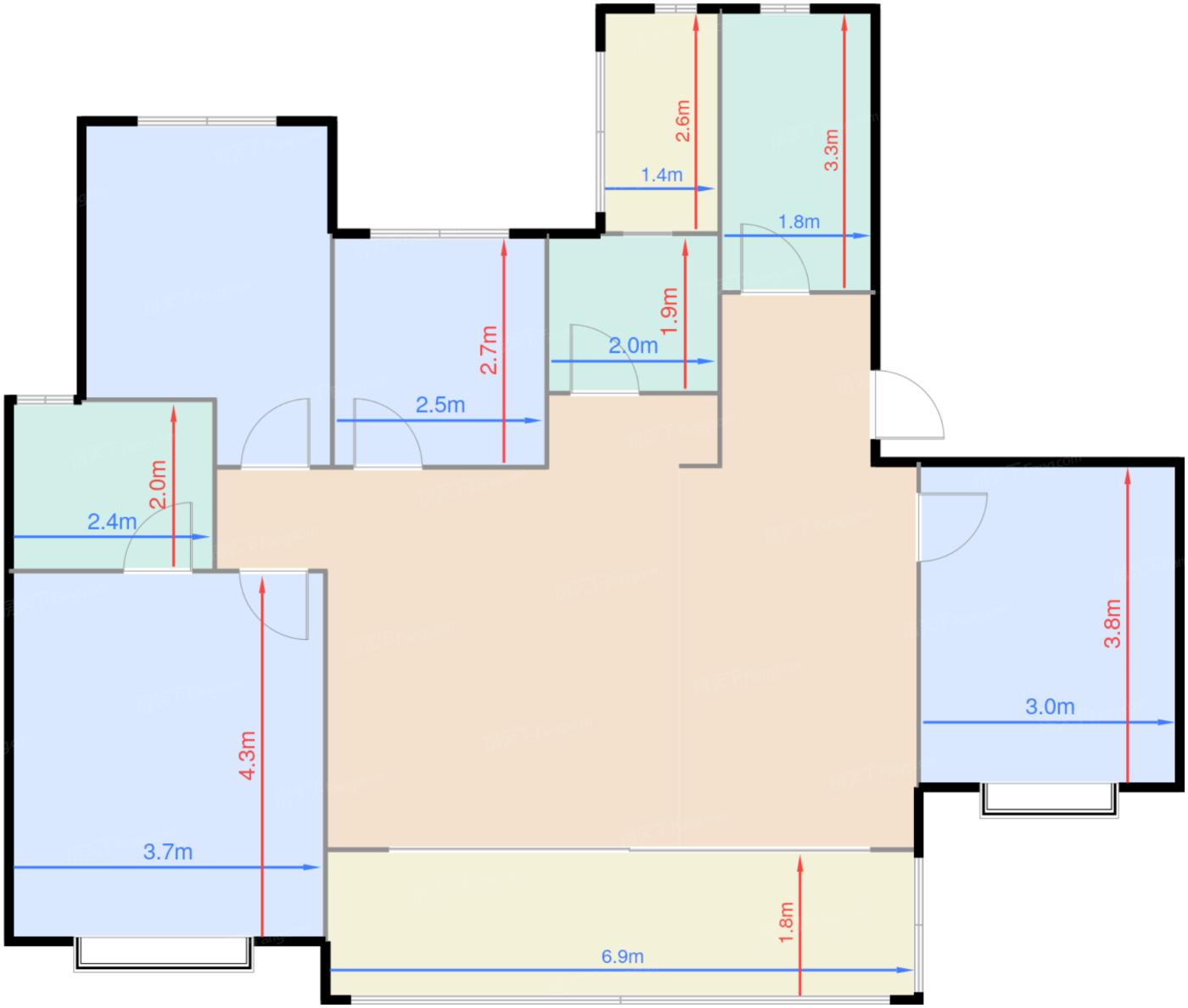 A2户型 131㎡ 四室两厅两卫