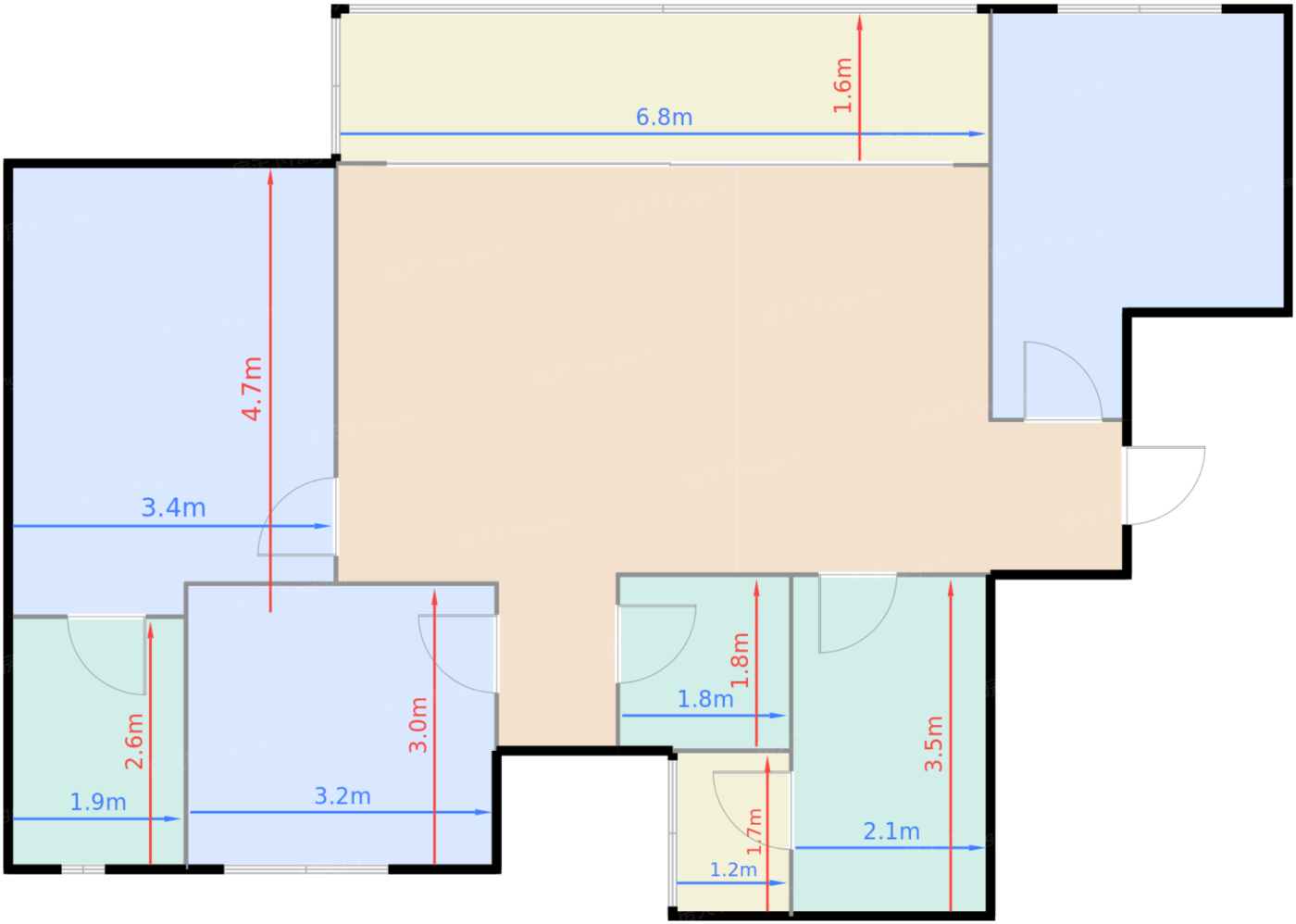 I2 户型 109㎡ 三室两厅两卫