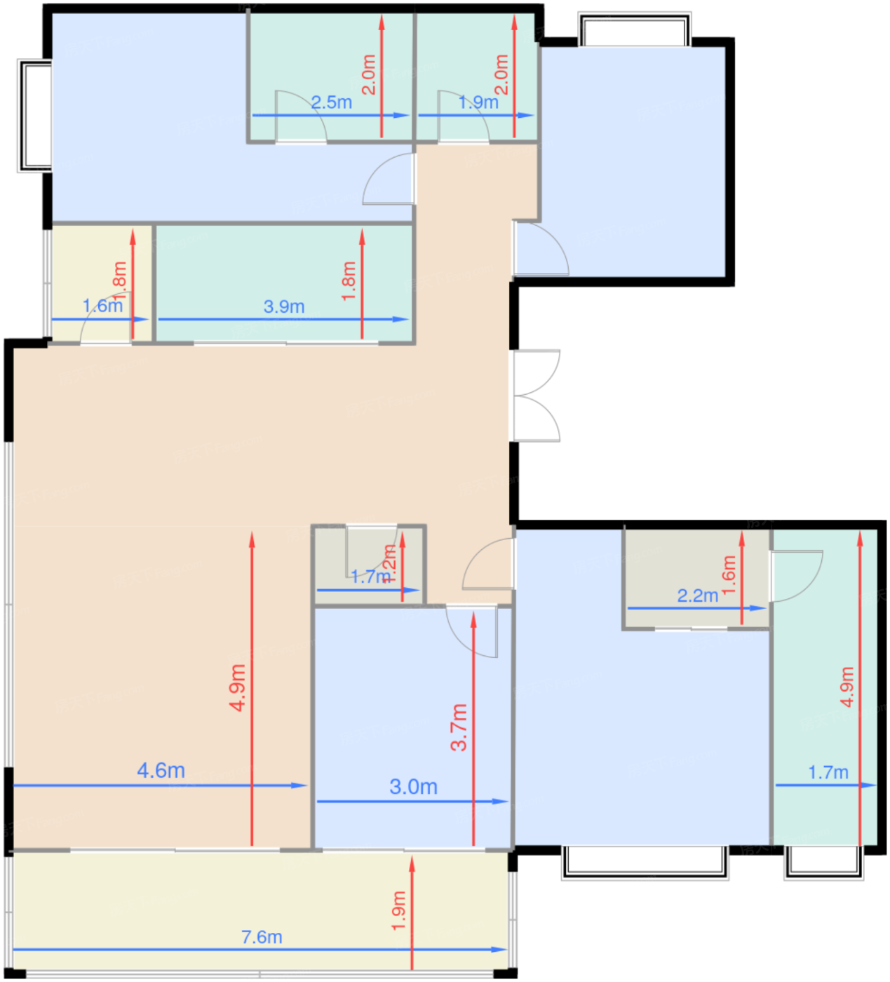 D1 户型 168平米 四室两厅三卫