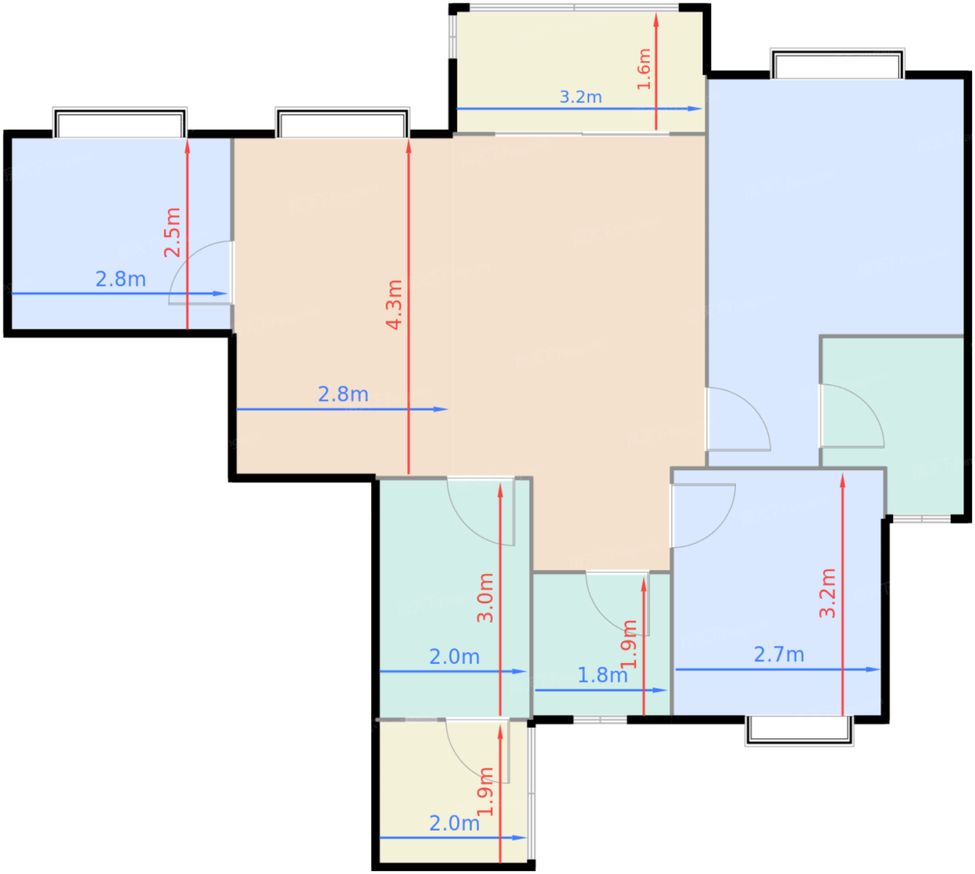 F2 89㎡ 三室两厅两卫