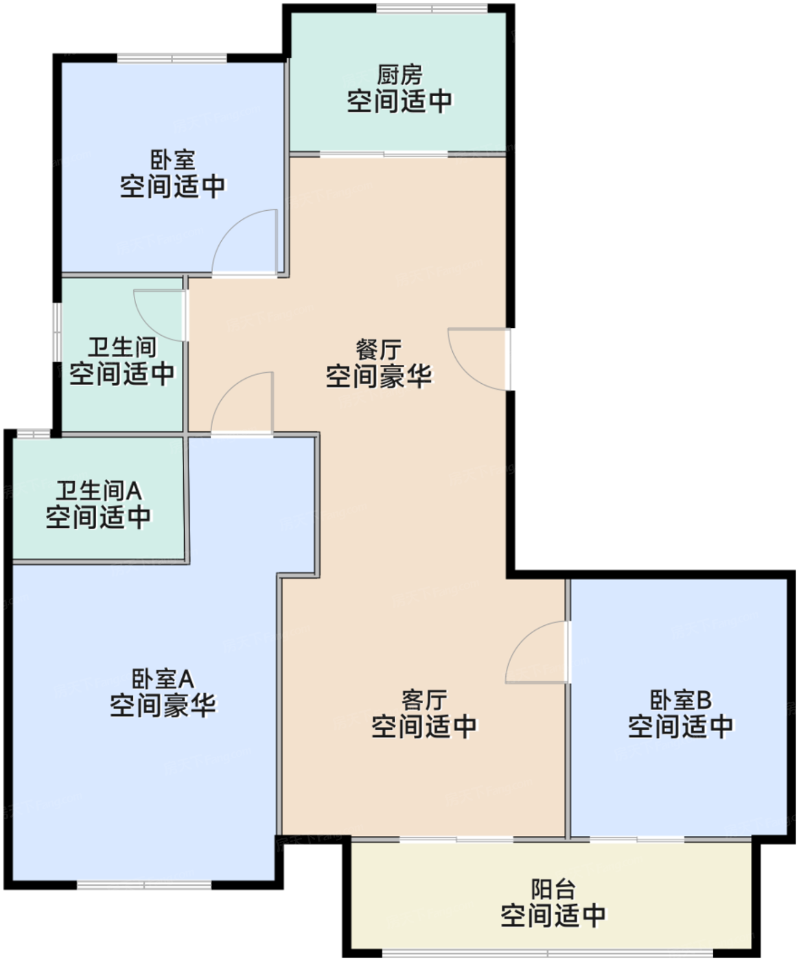 湖湾洋房B1'/B2'户型