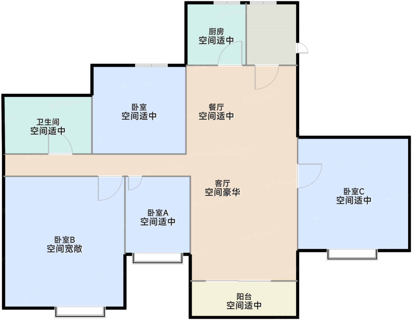 洋房136方A户型