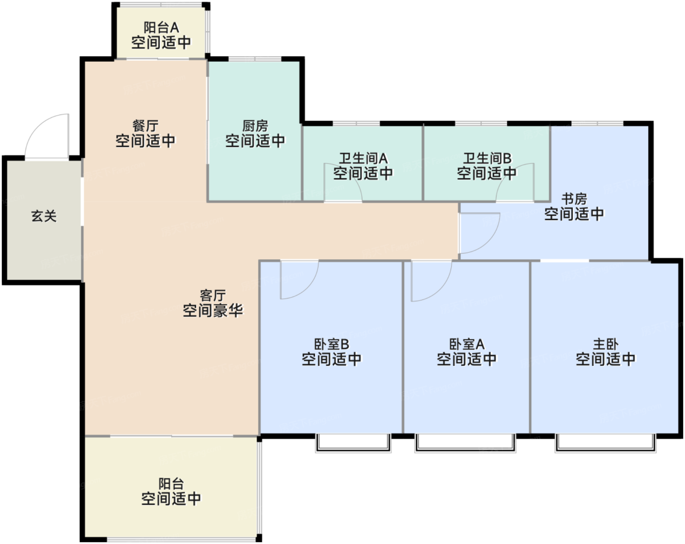 128㎡ 四室两厅两卫