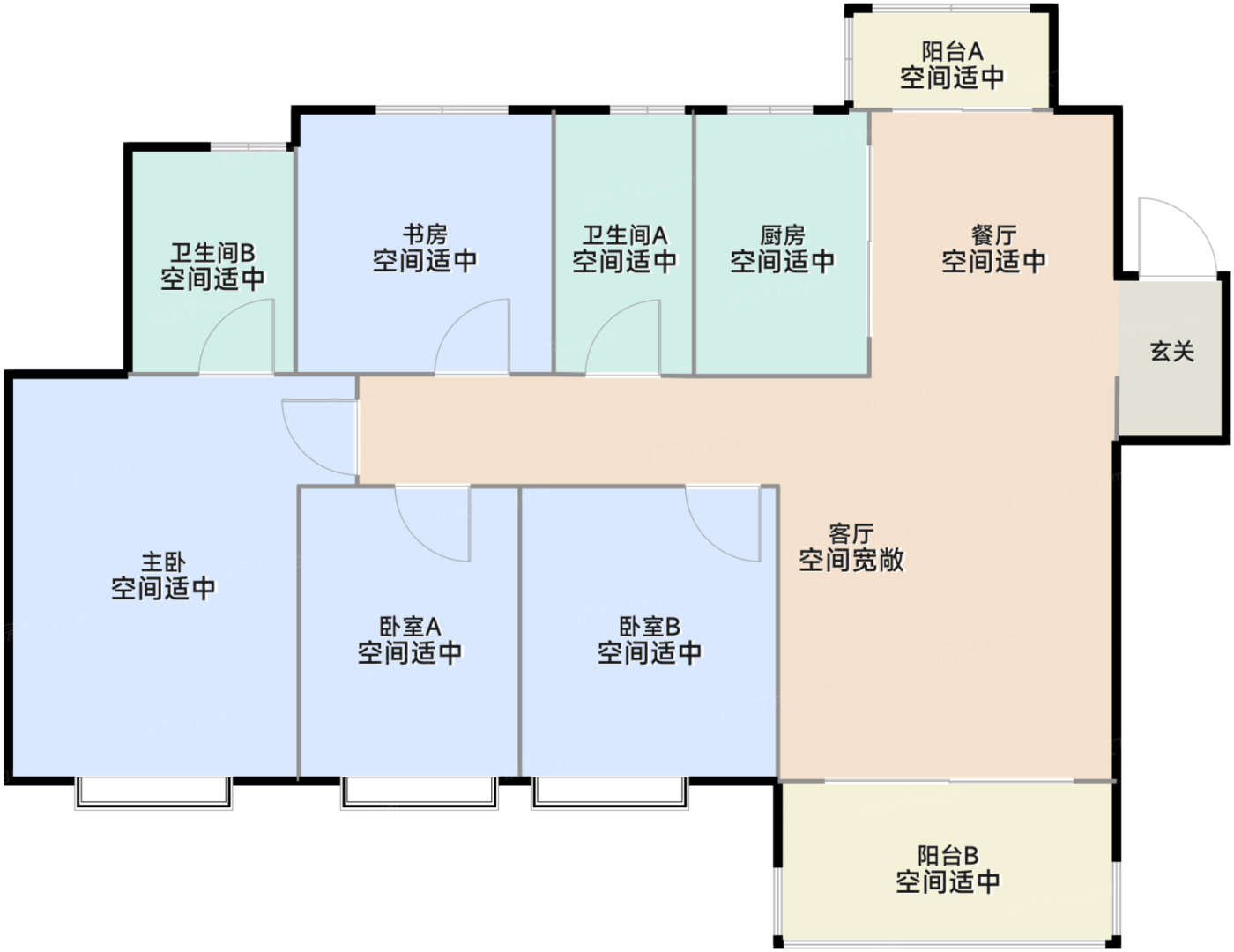 135㎡ 四室两厅两卫