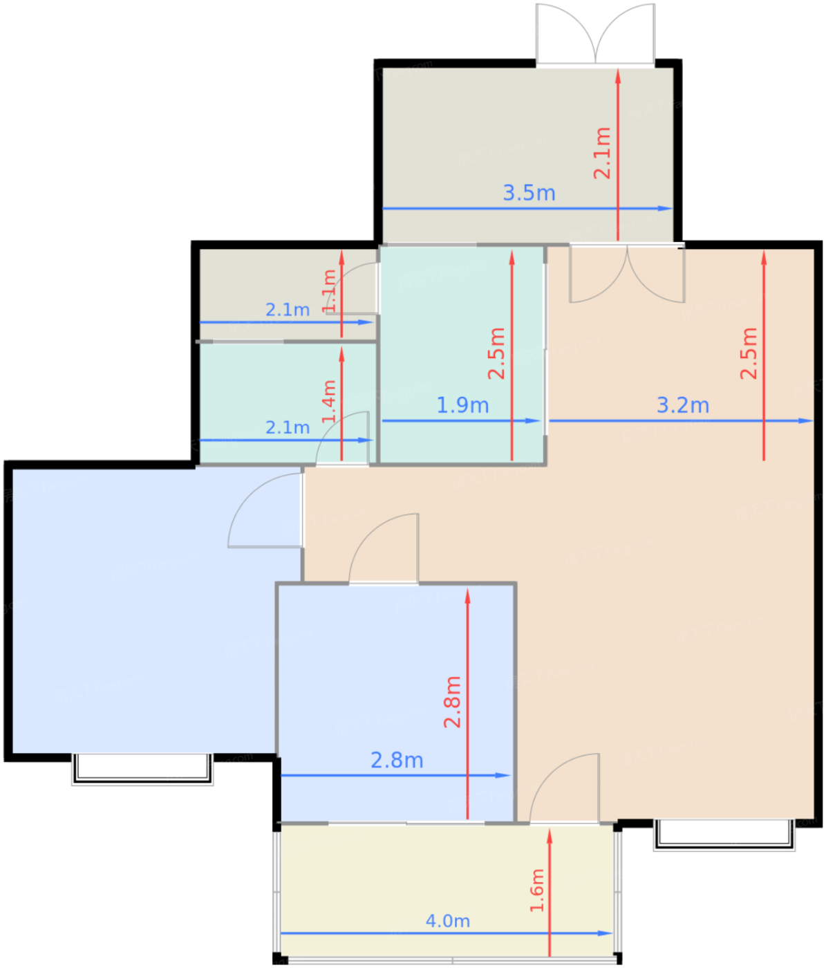 二期5、6号楼奇偶层E-1户型【售罄】