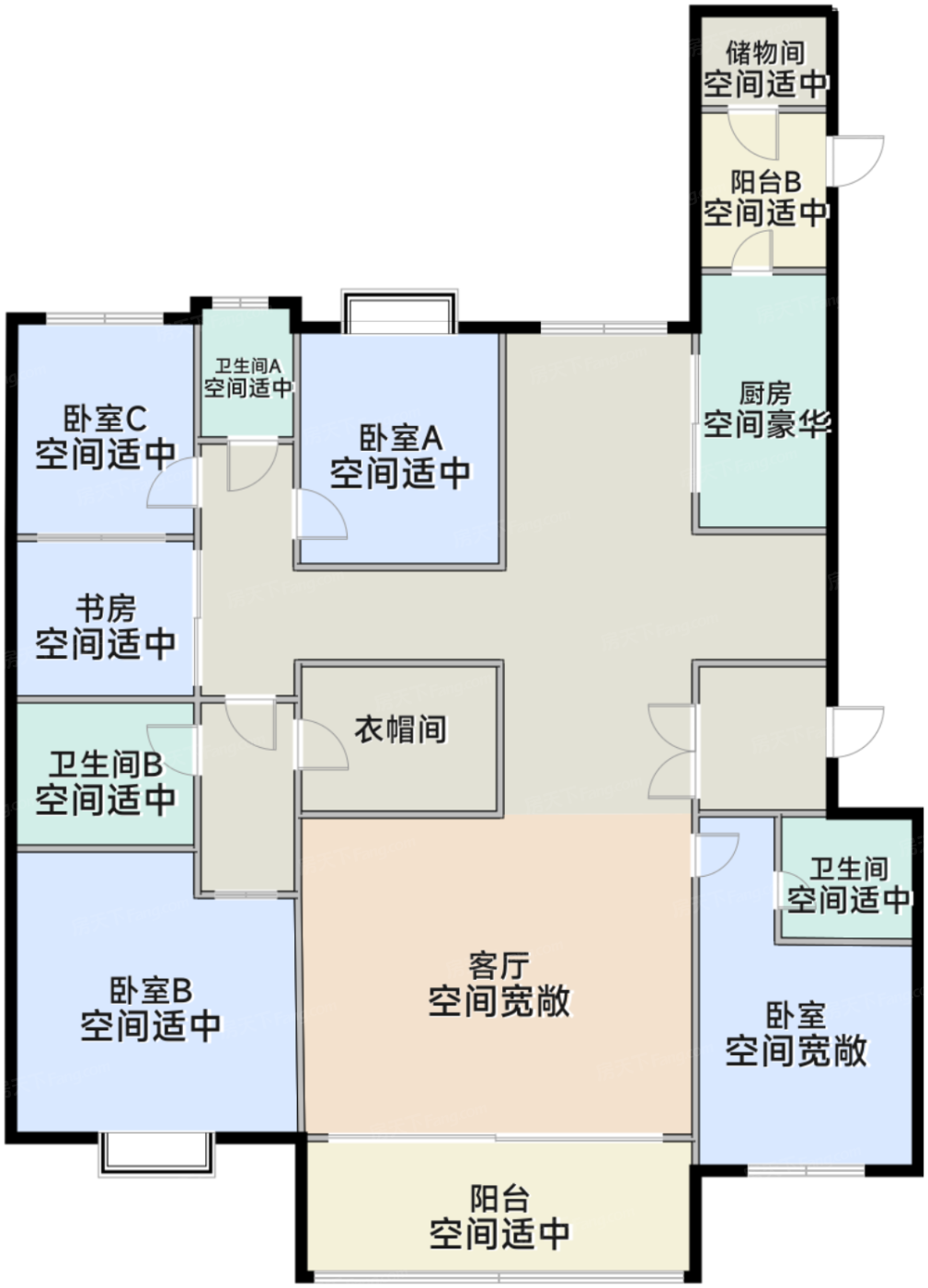 4、7-9、26栋标准层E1户型