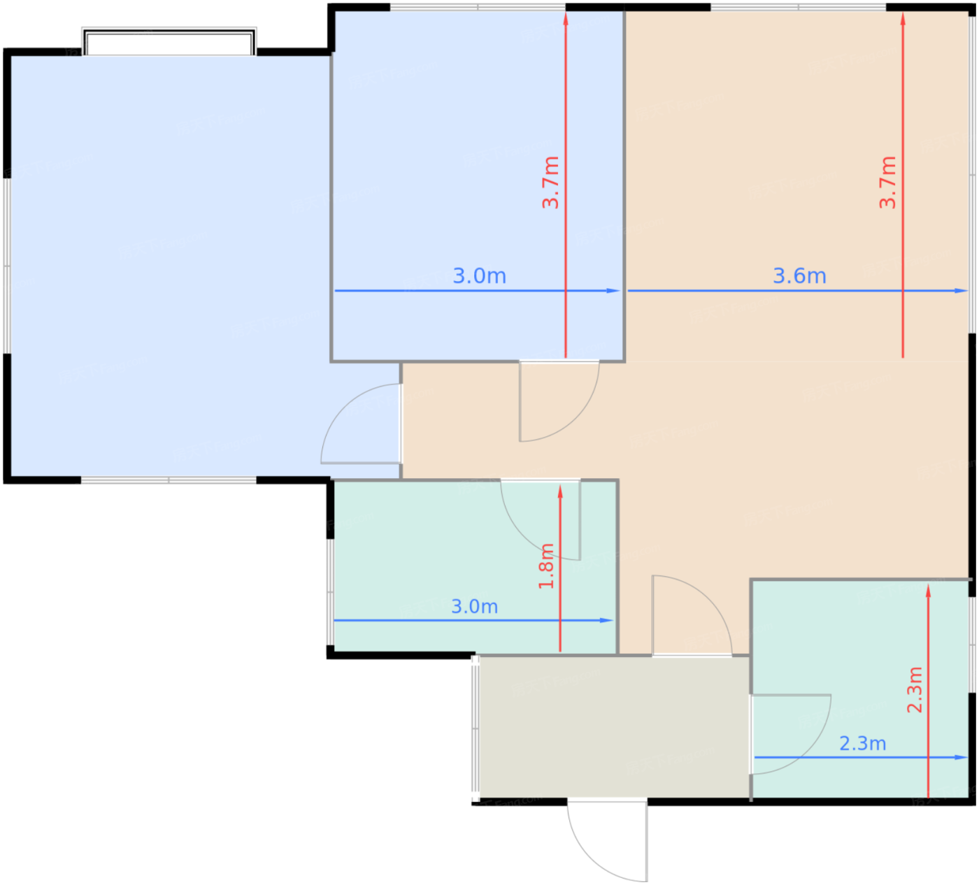 1期3-7、10#标准层A2户型