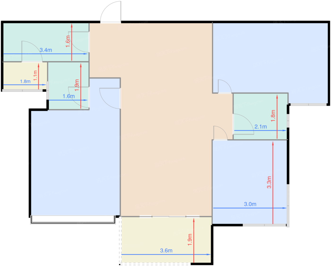 1#、19#标准层C1户型