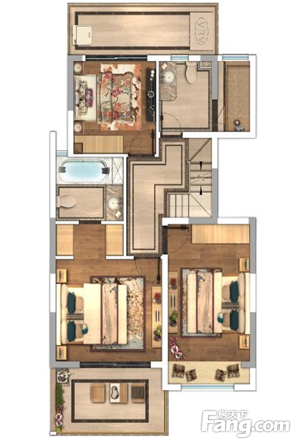 123㎡左右上叠户型图