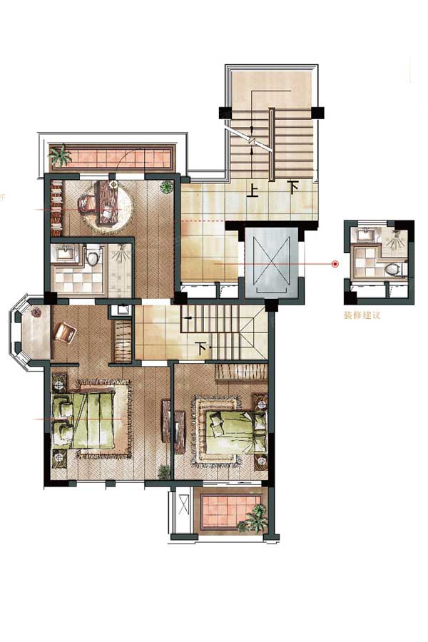 六叠边户中叠118-121㎡D户型