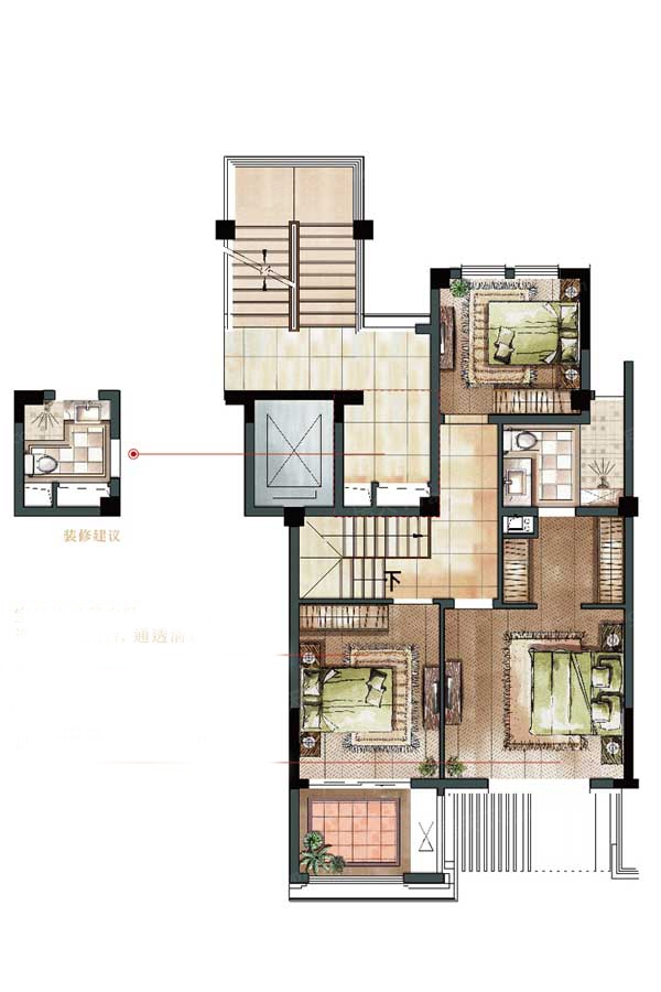 六叠中户下叠198-253㎡F户型