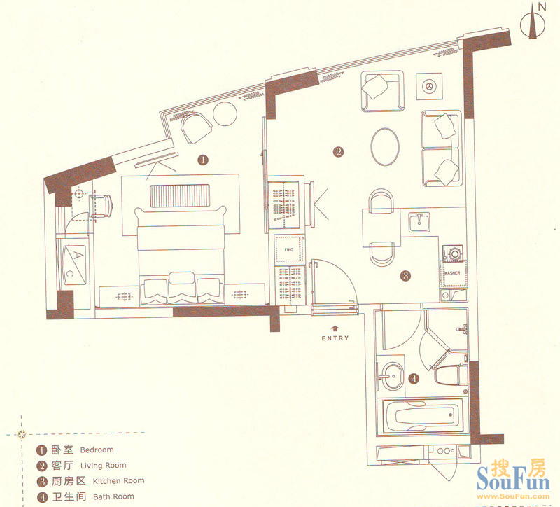 一期1#标准层F户型