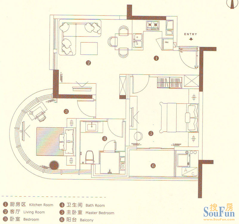 一期2/5#标准层E户型