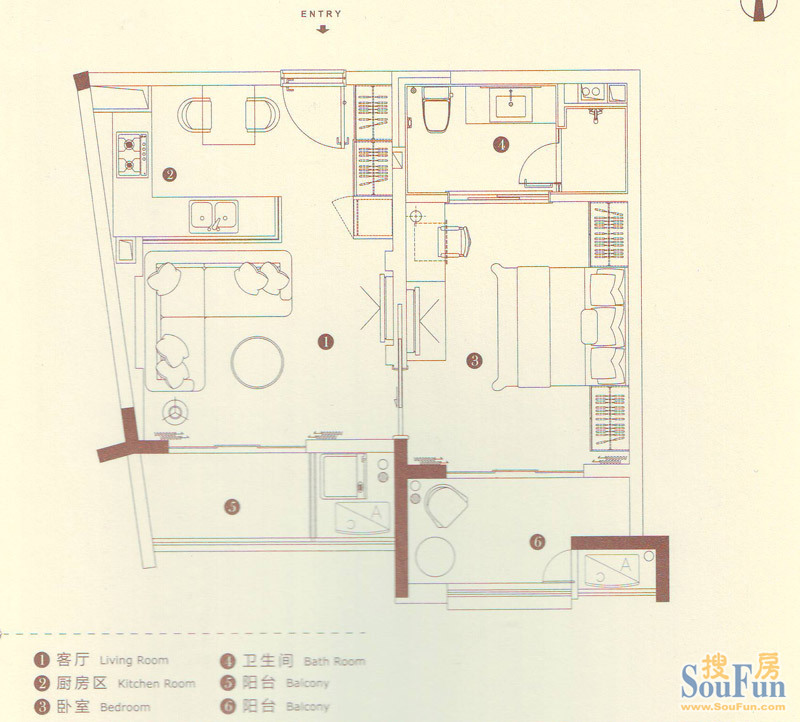 一期2/5#标准层D户型