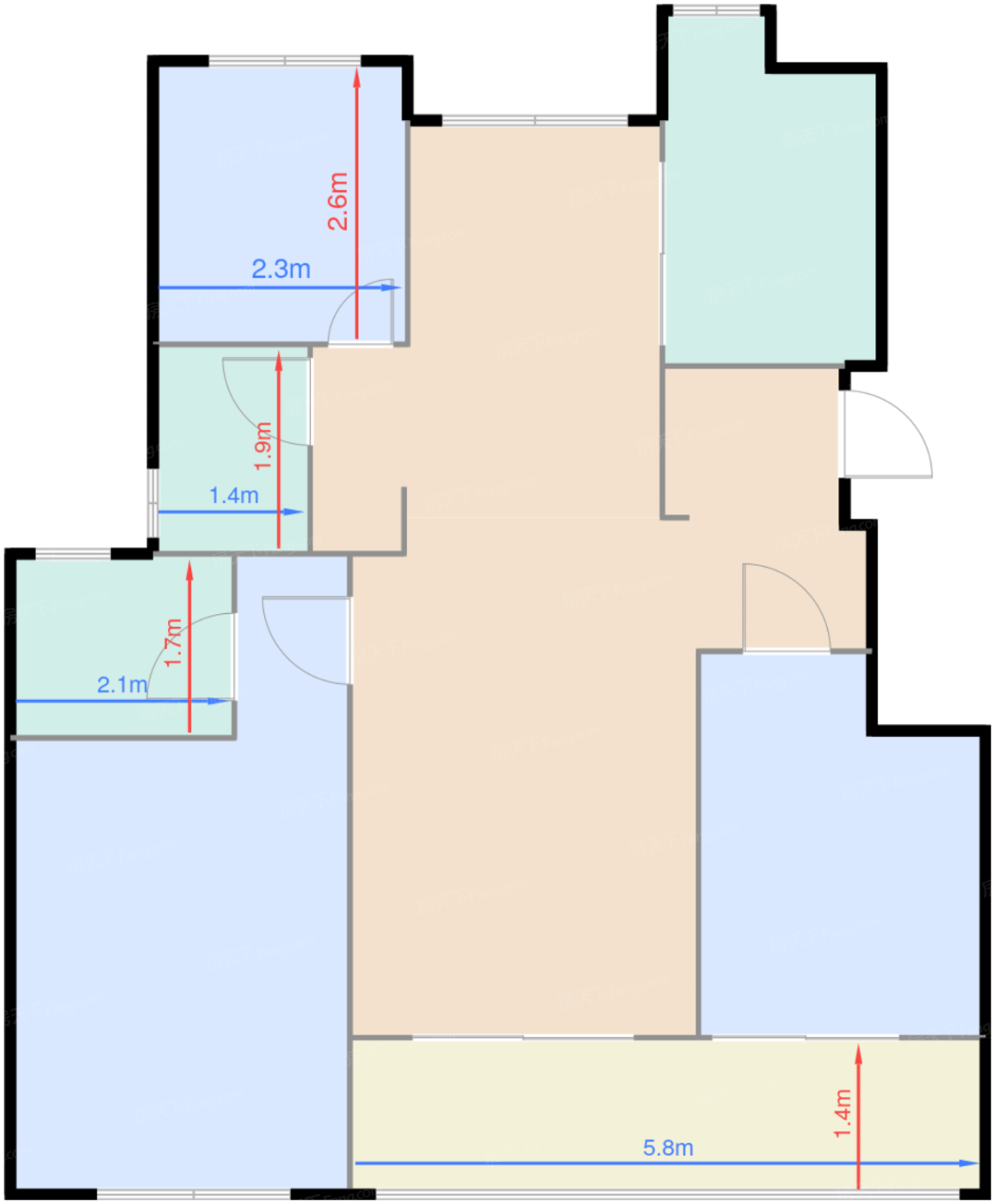 96平三房两厅两卫