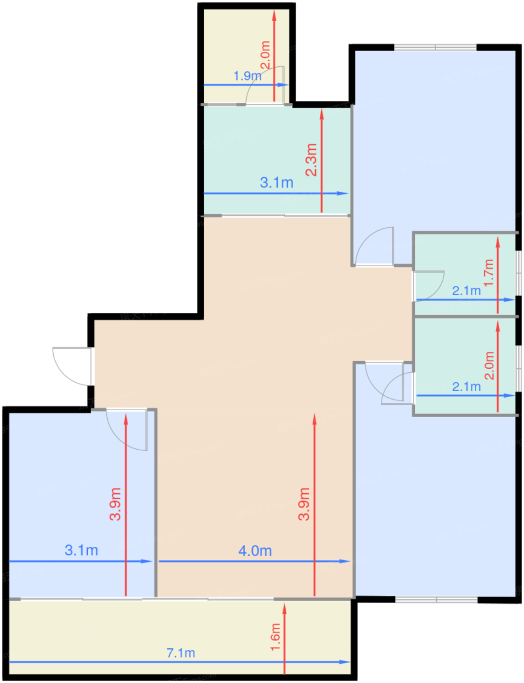 F-123㎡，套三双卫