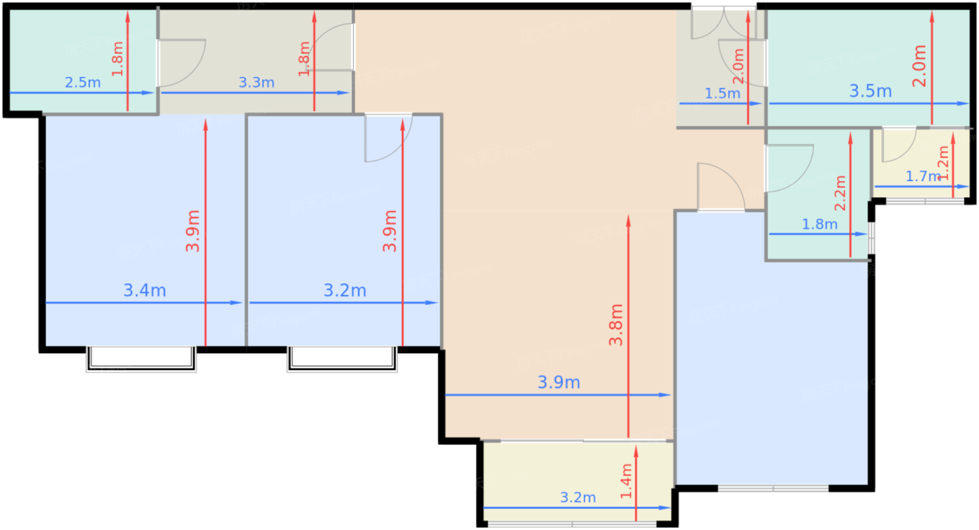 2-9栋标准层3号房A2户型