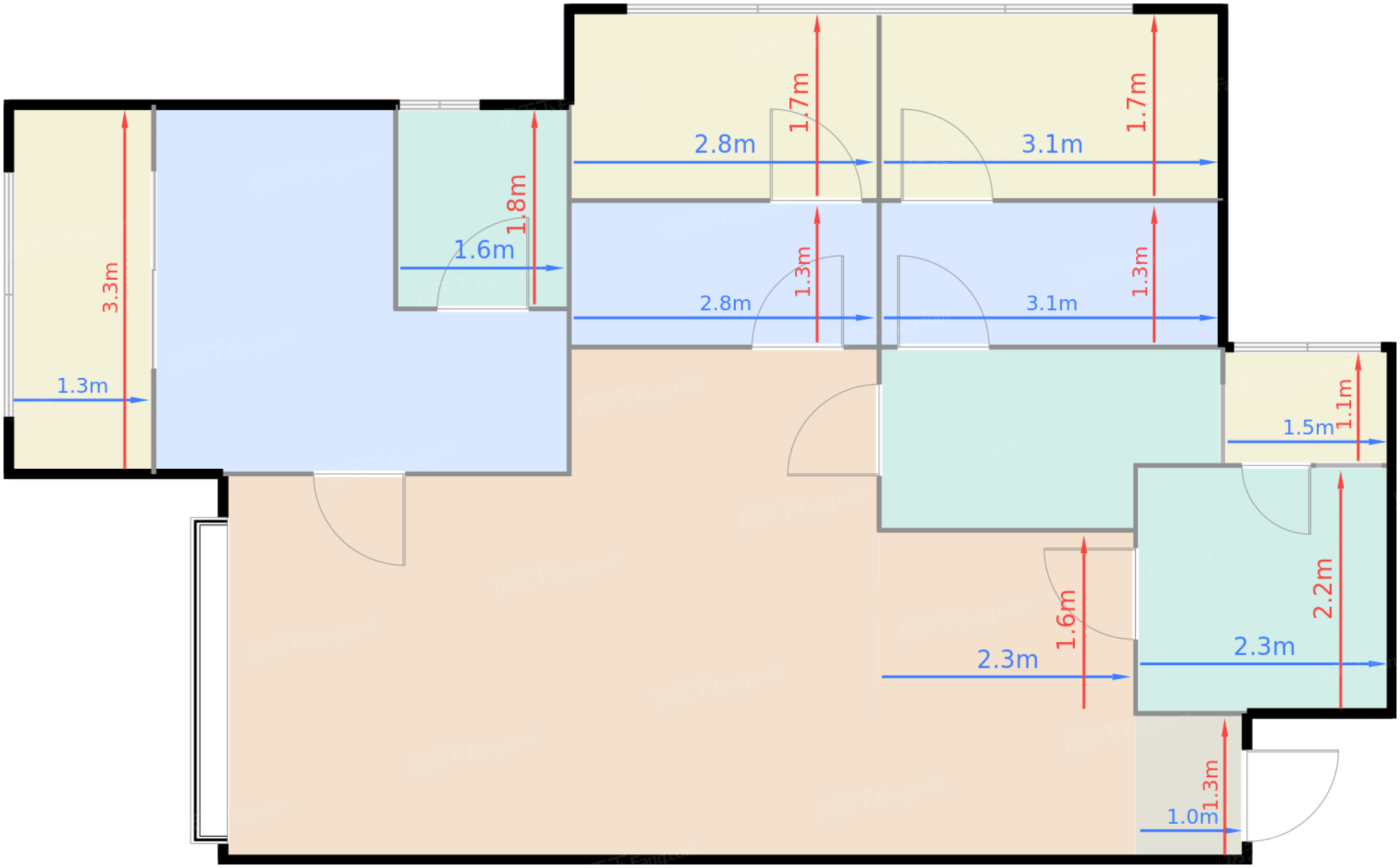悦都1-2#、盈都1-3#标准层C2户型