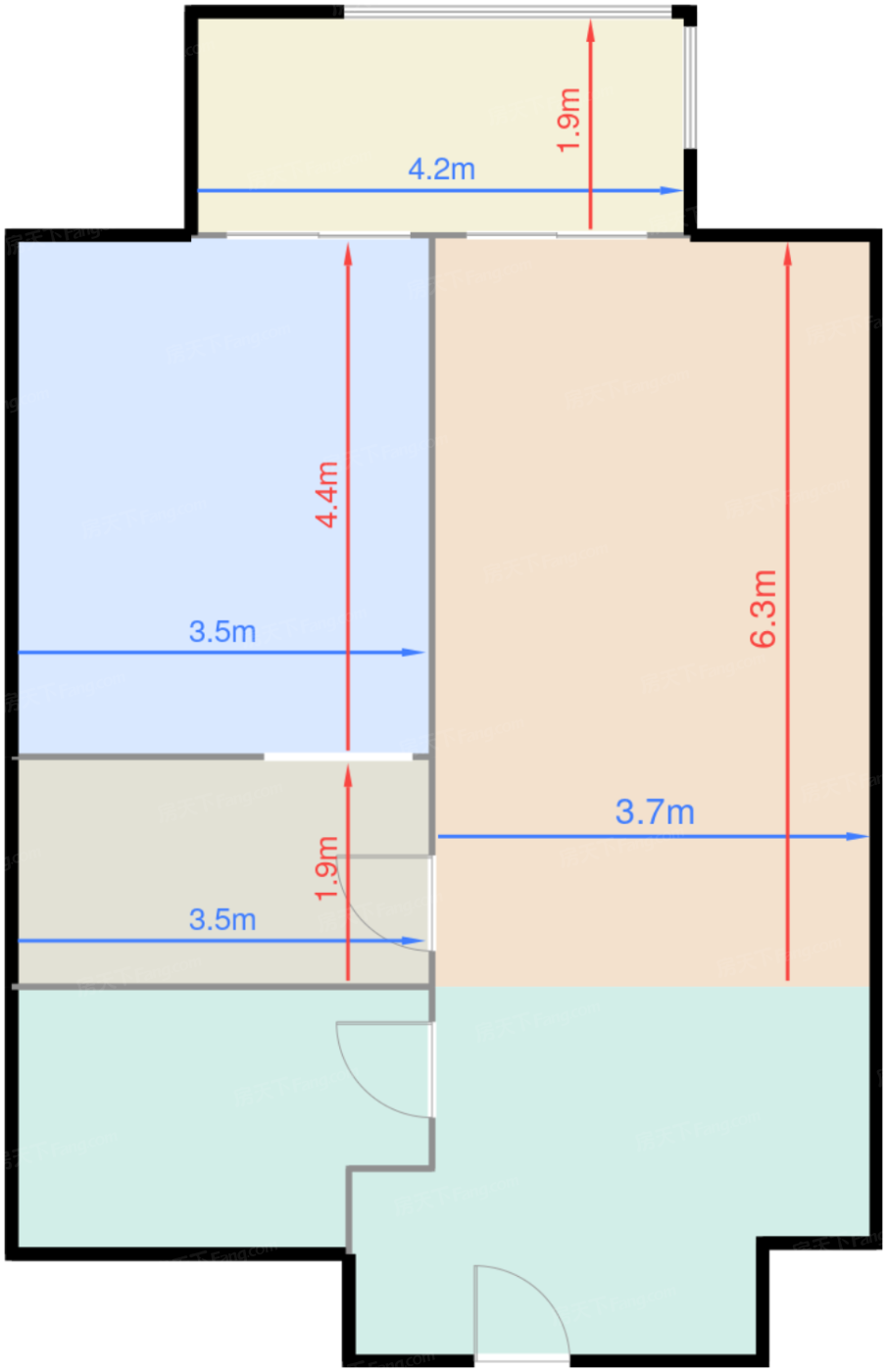 1、2号楼B户型标准层