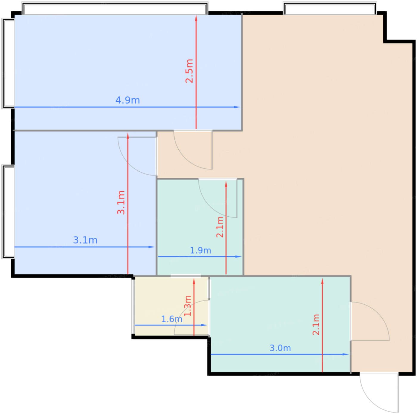 1、2号楼C2户型标准层