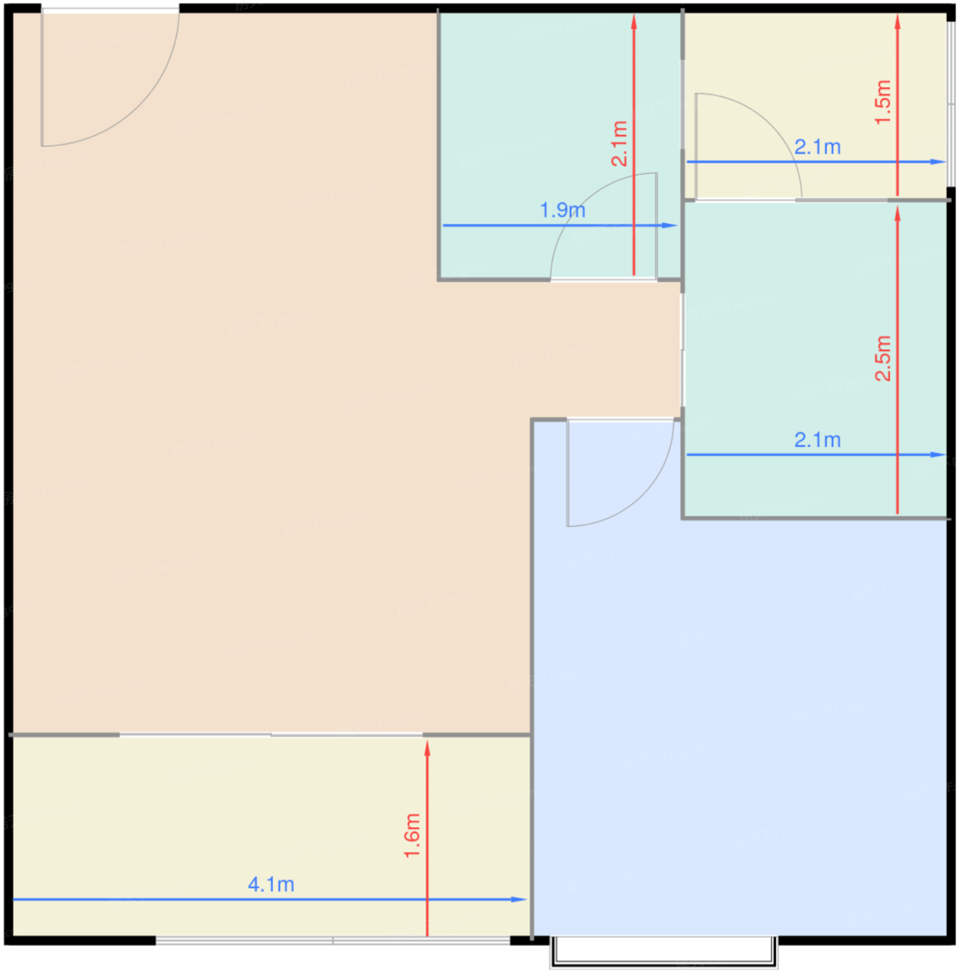 一期1、3号楼标准层A3-1户型
