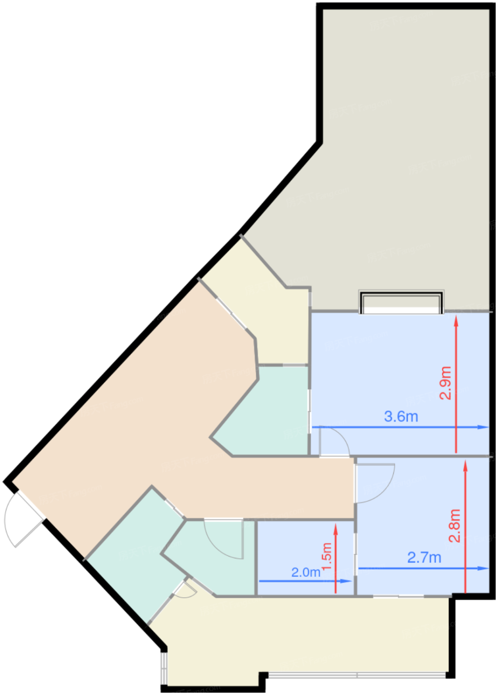 一期3号楼标准层D1-3'户型