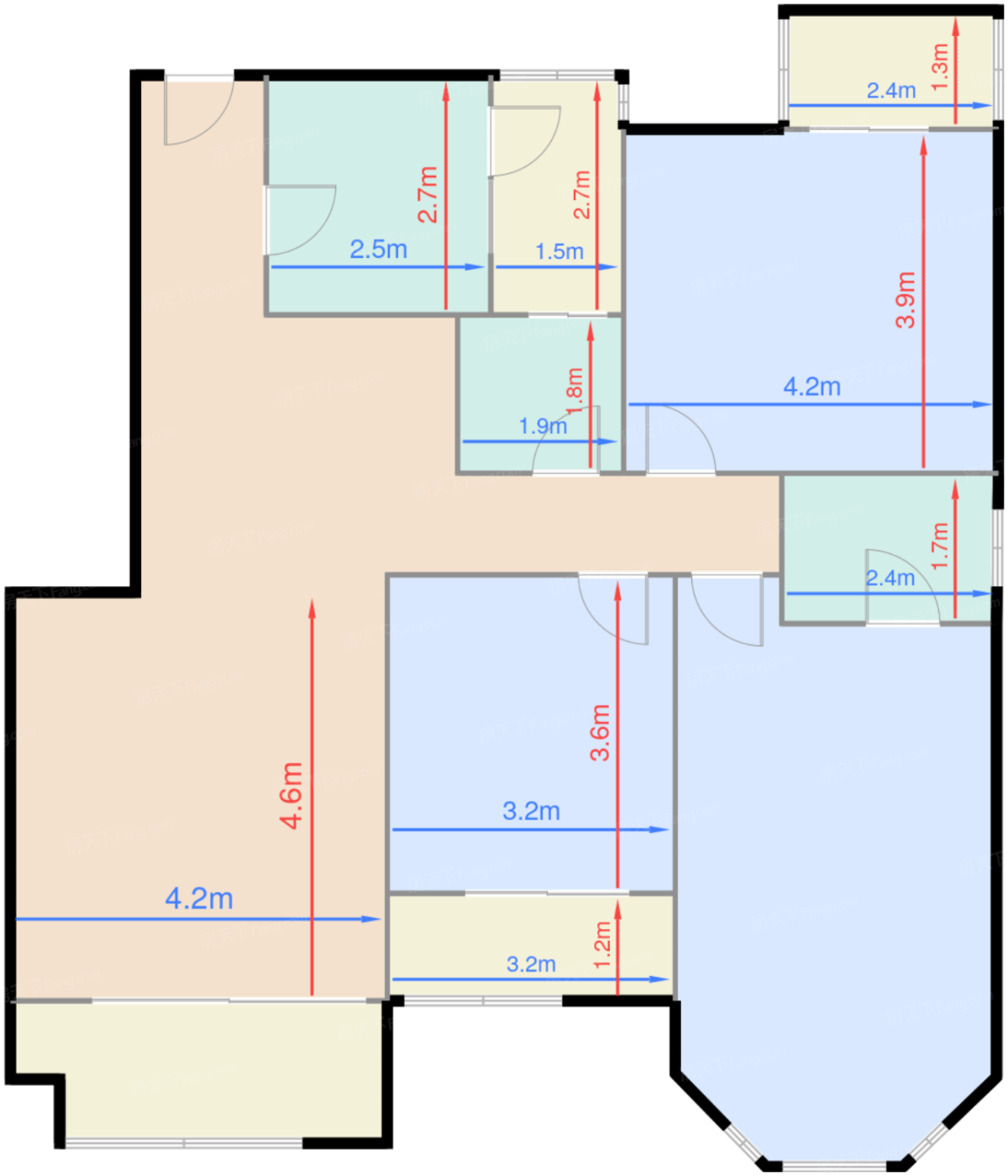 一期2号楼标准层B1-7户型