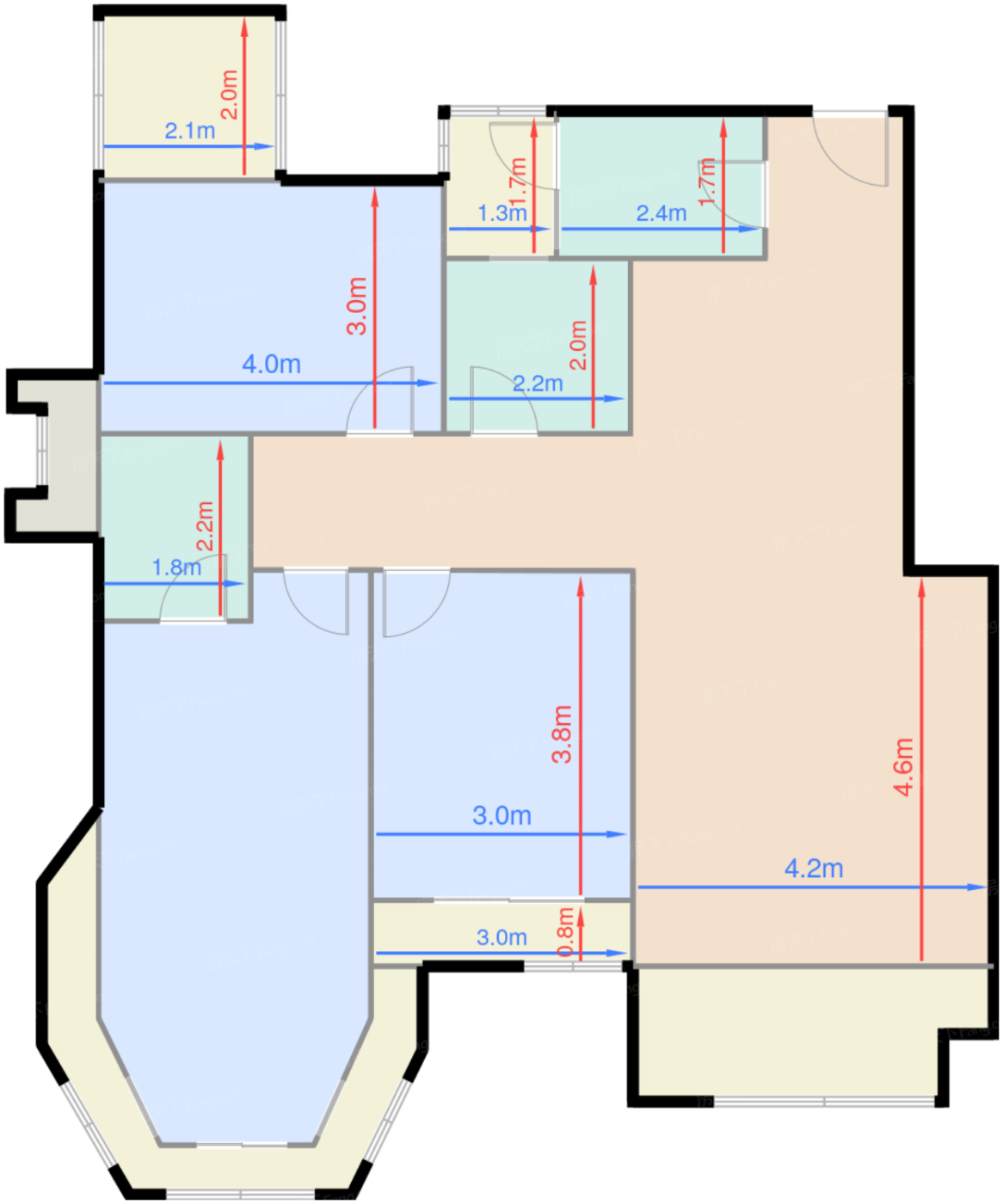一期2号楼标准层B1-9户型