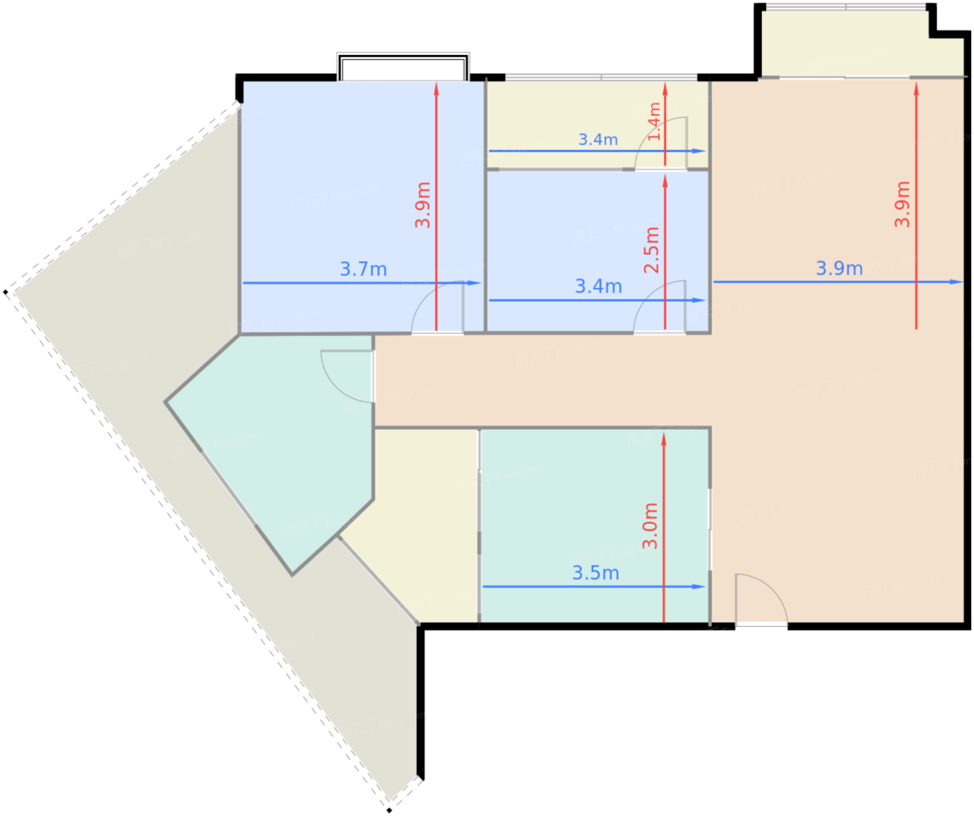 一期3号楼标准层3-1-201户型
