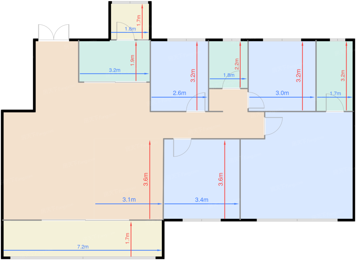 143平米四房两厅两卫
