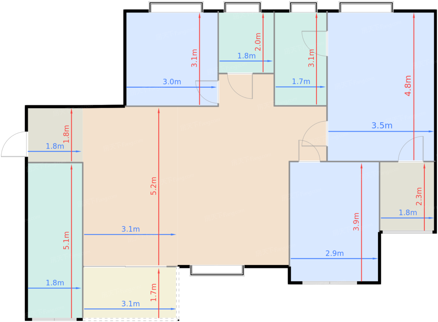 一期3、4、5栋标准层H户型
