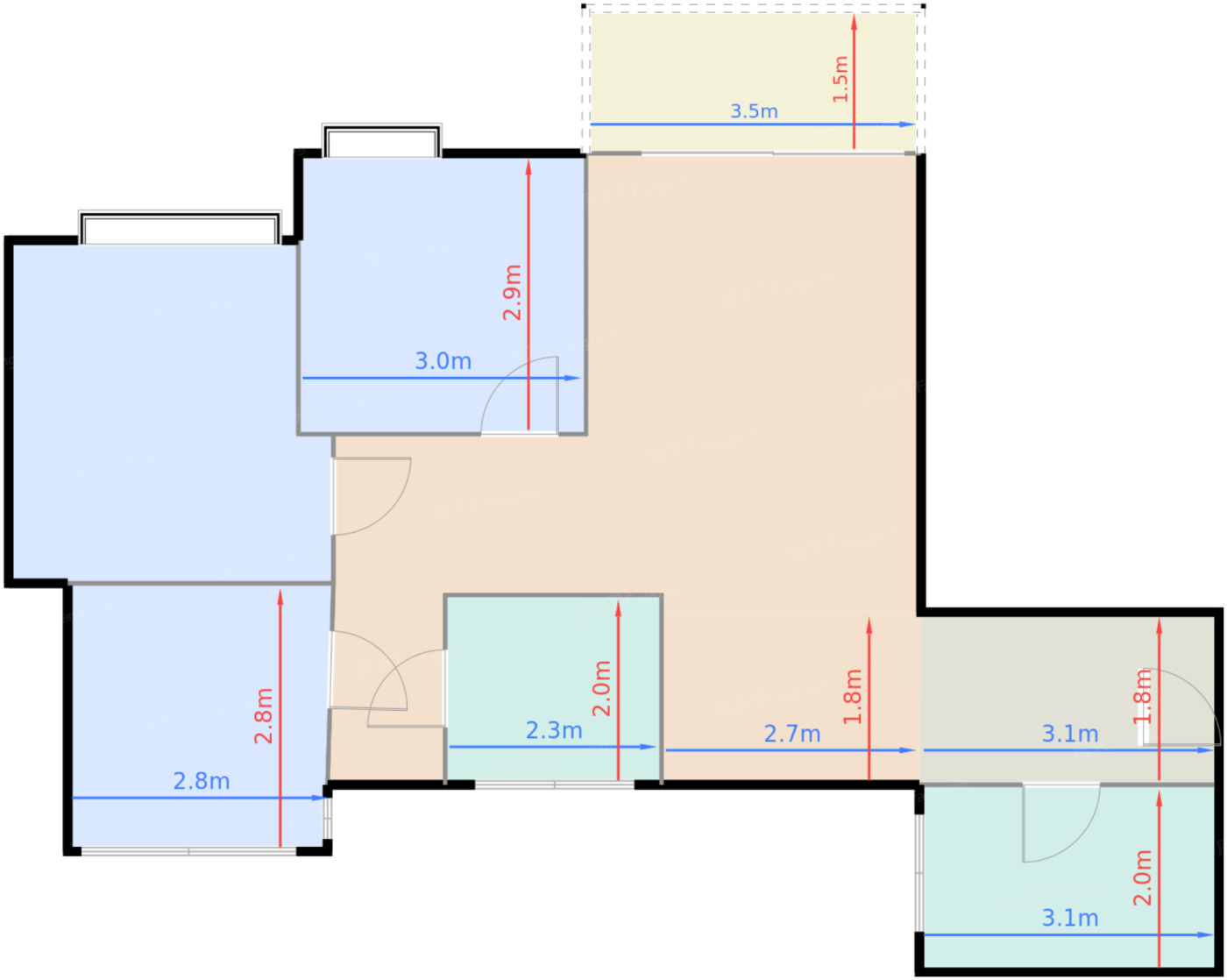 一期3、4、5栋标准层E户型