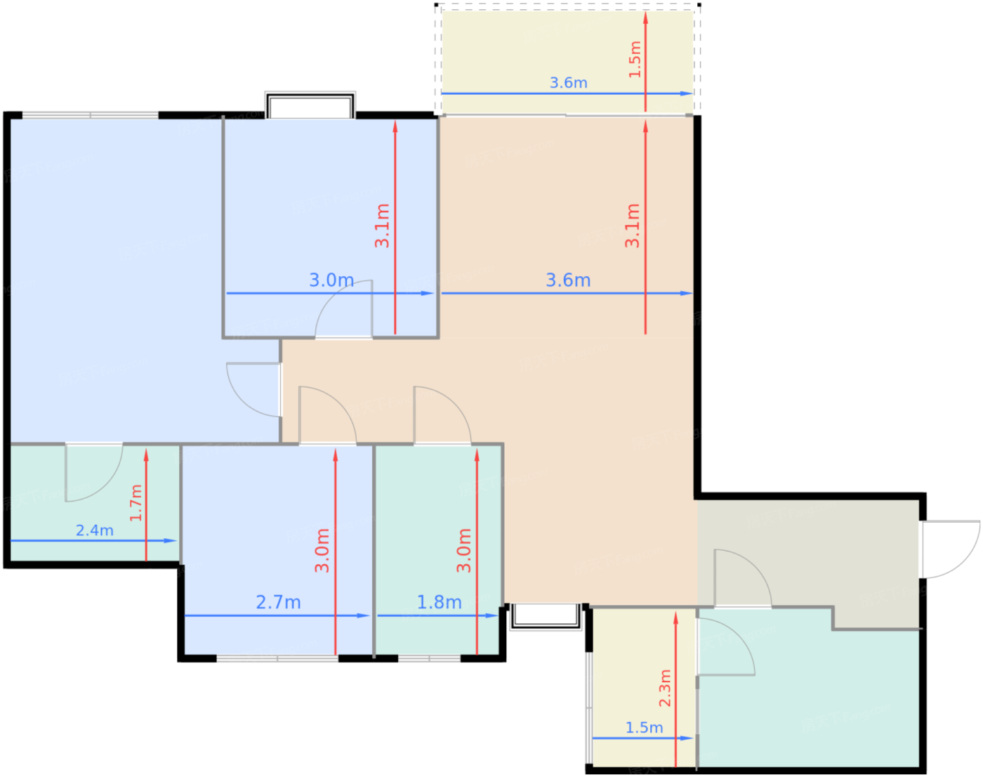 一期3、4、5栋标准层F户型