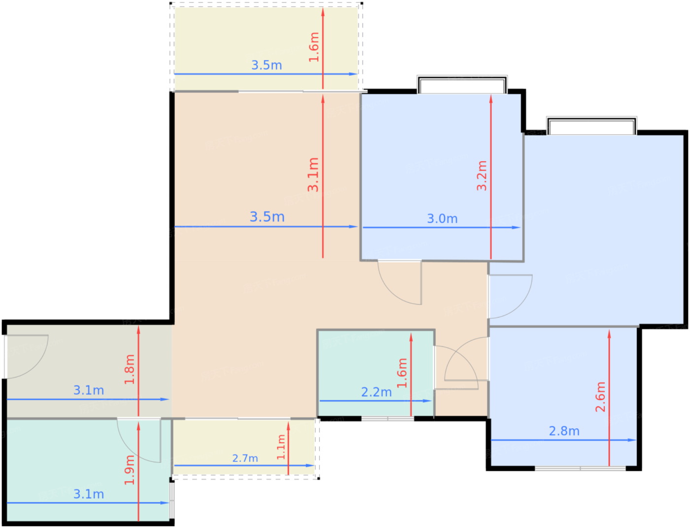 一期4、5栋标准层D户型