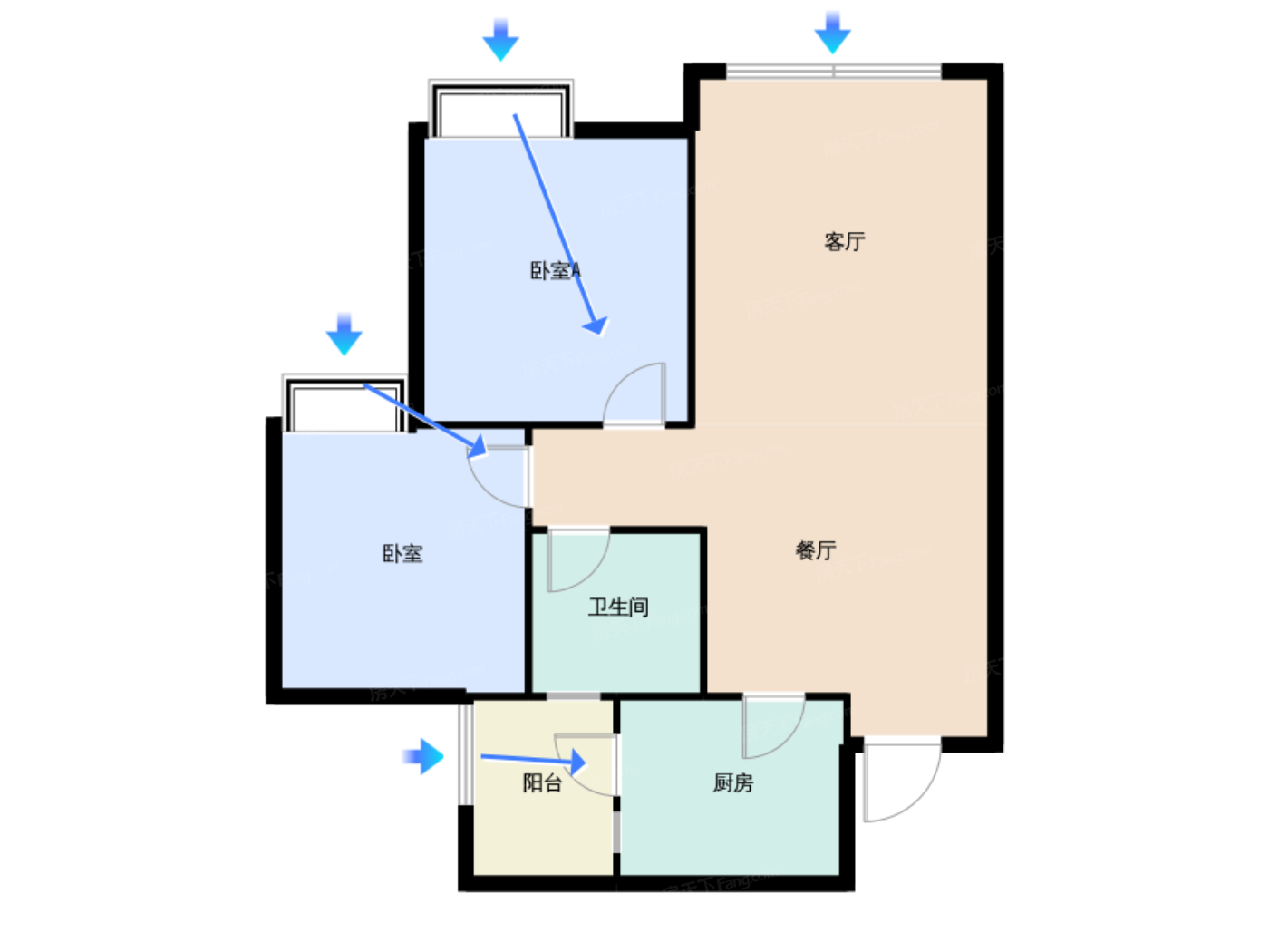 6期1、3、4、10、11栋标准层A3-2户型（售罄）