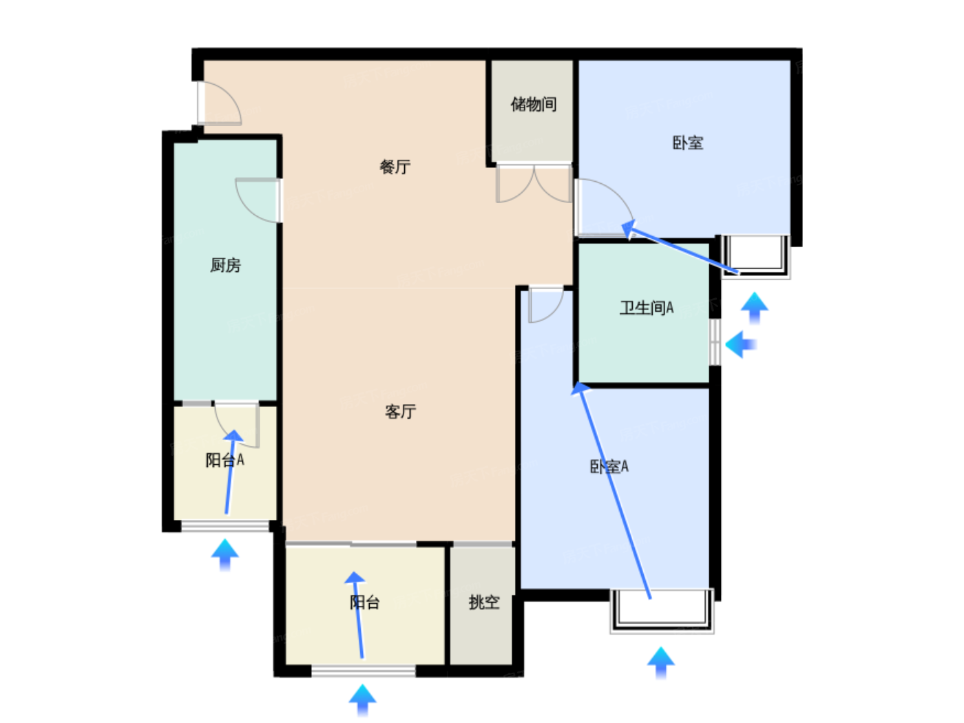 1期1栋A3型偶数层