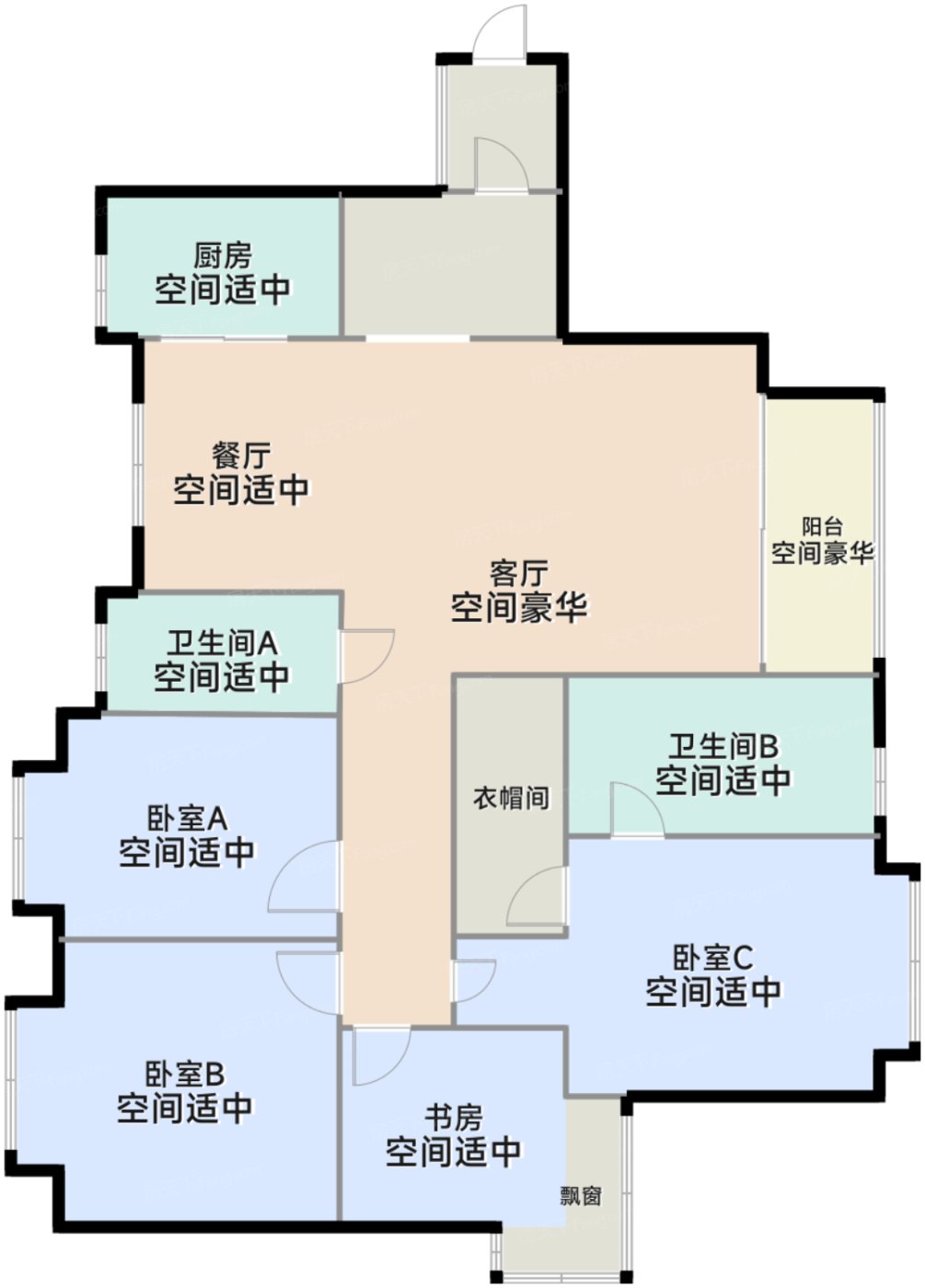 4、6、8栋标准层D4户型