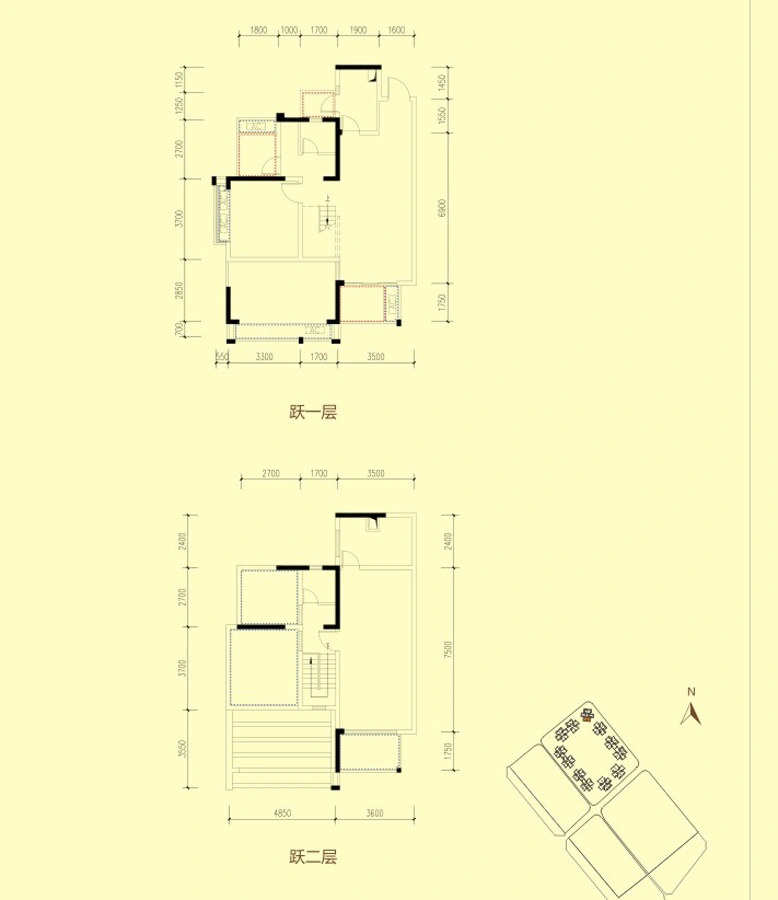 1期1栋标准层D5户型