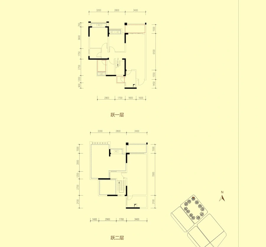 1期1栋标准层D6户型