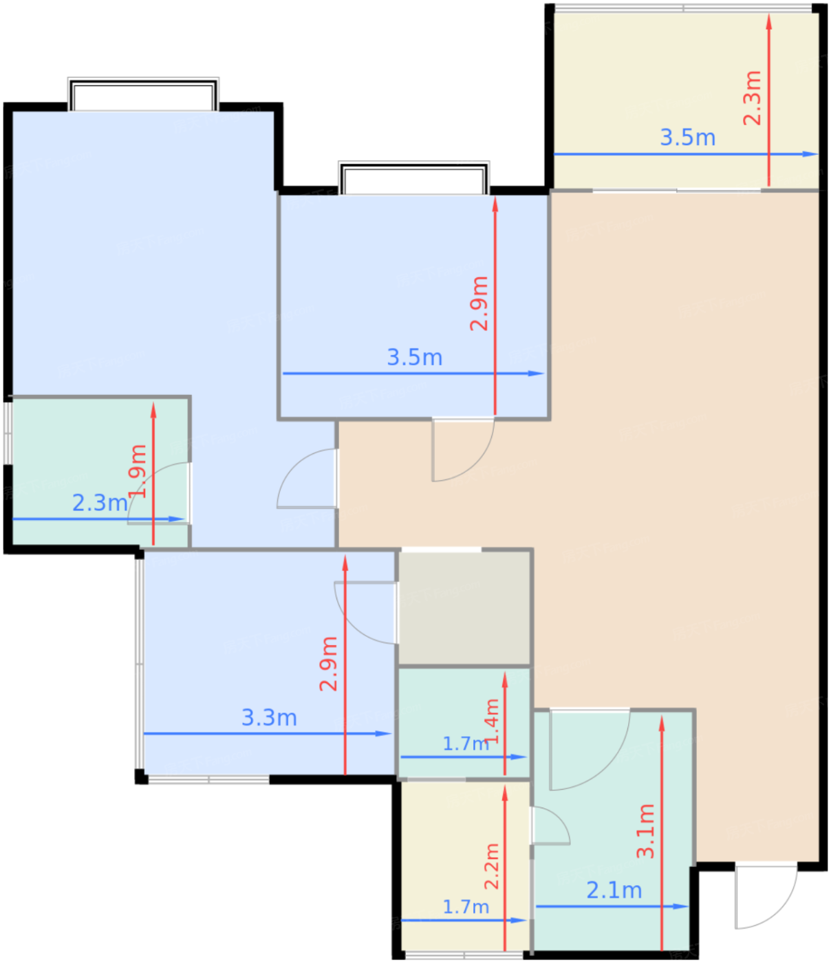 1期5、6栋标准层B1户型