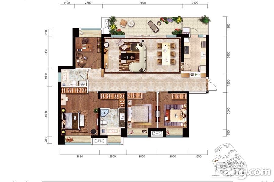 标准层168平米户型