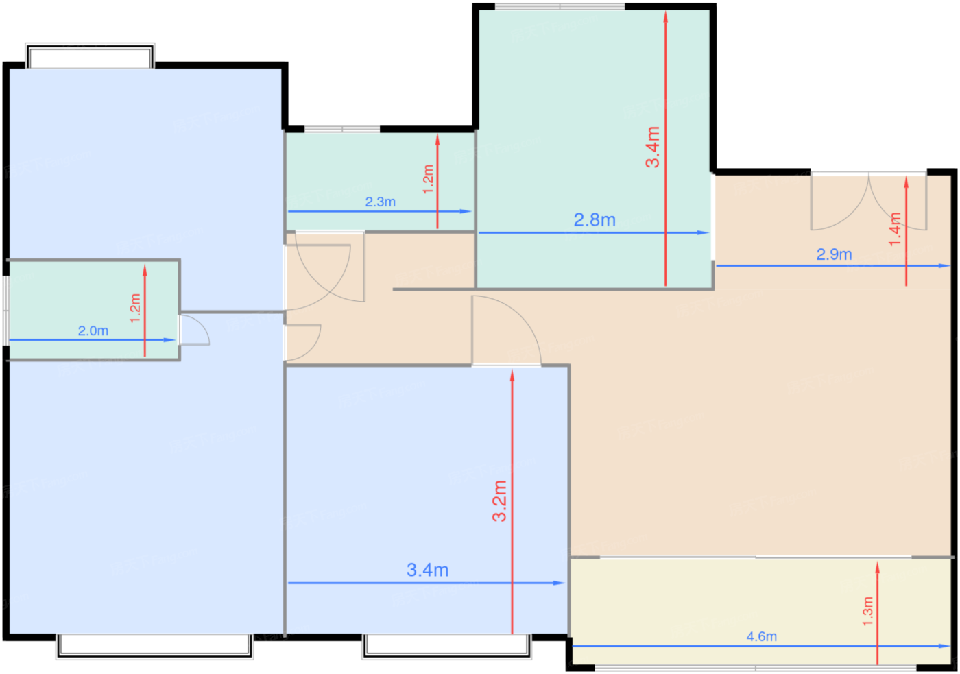 4期126、127栋标准层B2户型
