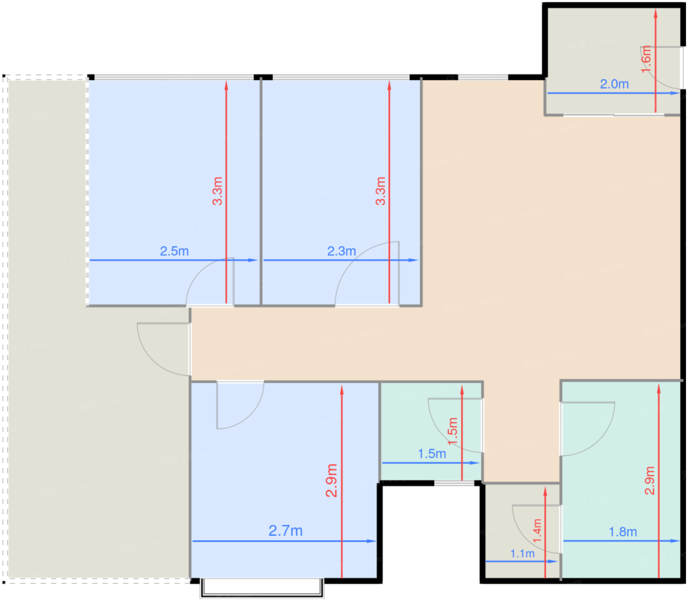 124-125号楼标准层D2’户型（售罄）