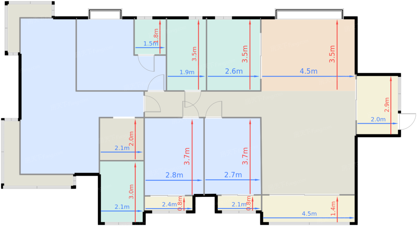1期122栋标准层E2户型