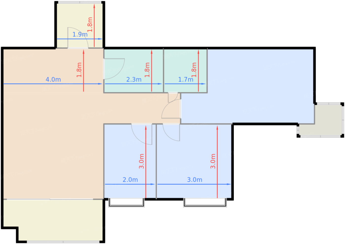 120号楼标准层B4’户型