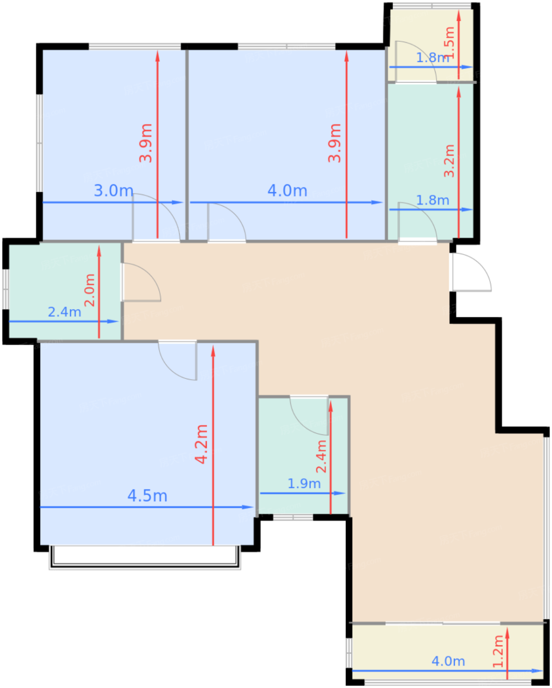 高层标准层B户型
