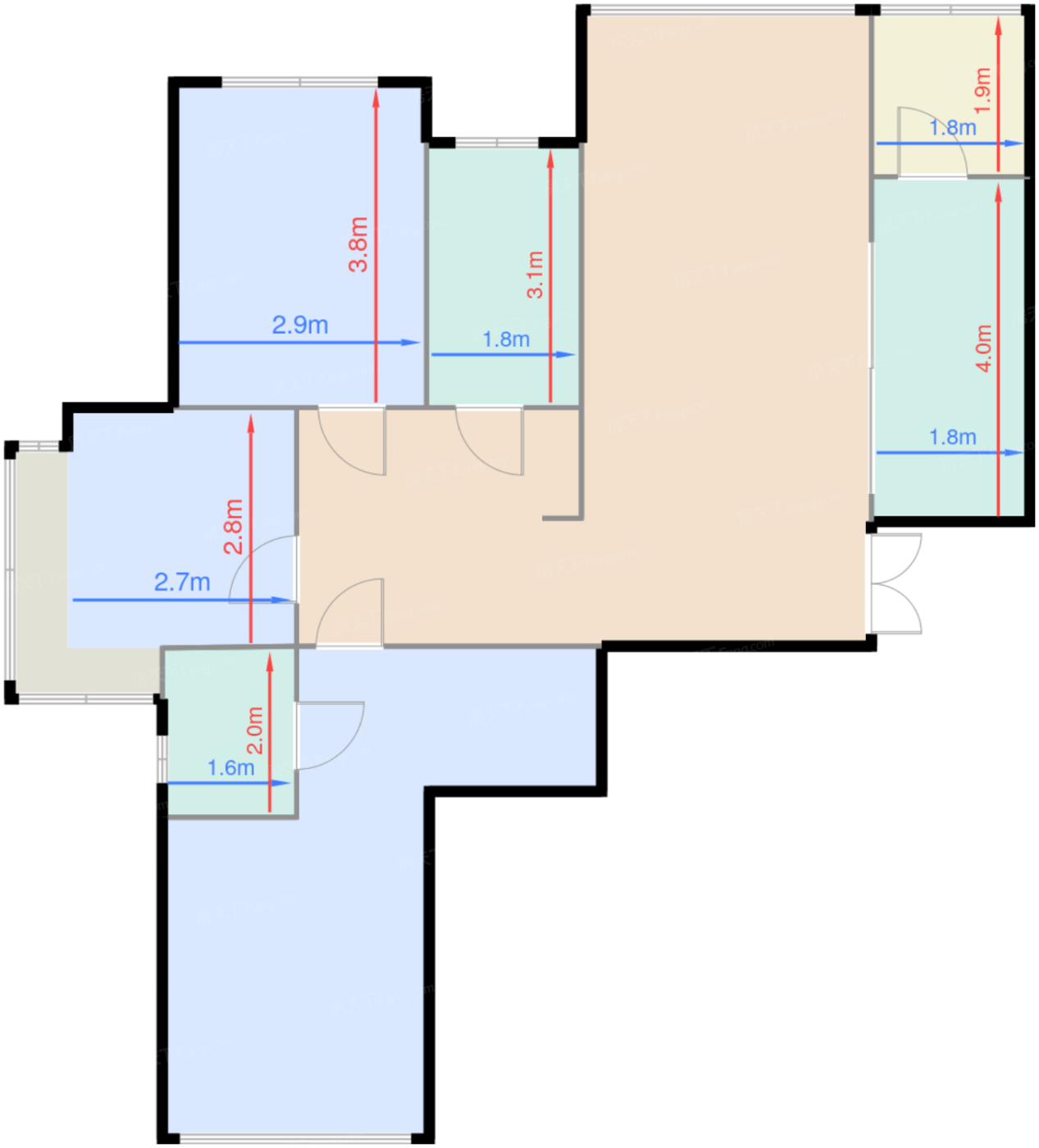 高层标准层C1户型
