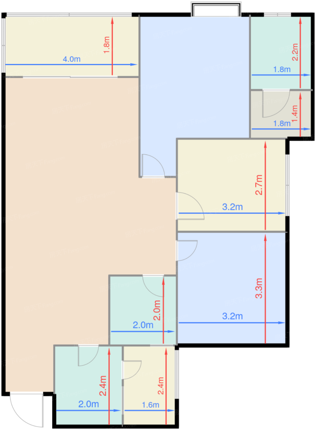 一期1号楼标准层B3户型