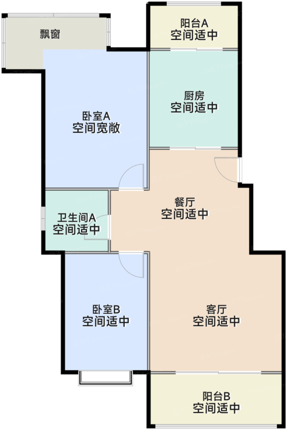 一期1号楼标准层A户型（售罄）
